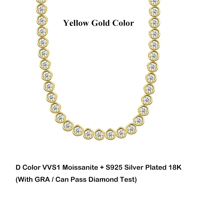 Sparkling 2/3mm Full Moissanite Tennis Bracelet for Women Party S925 Silver Plated 18K Pass Diamond Test Bezel Bracelets