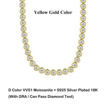 Sparkling 2/3mm Full Moissanite Tennis Bracelet for Women Party S925 Silver Plated 18K Pass Diamond Test Bezel Bracelets