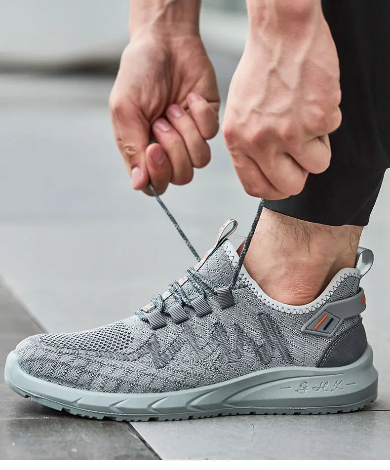 Lightweight Safety Shoes Men Steel Toe Sneakers Puncture Proof Breathable Work Safety Boots Man Comfy Construction Work Shoes