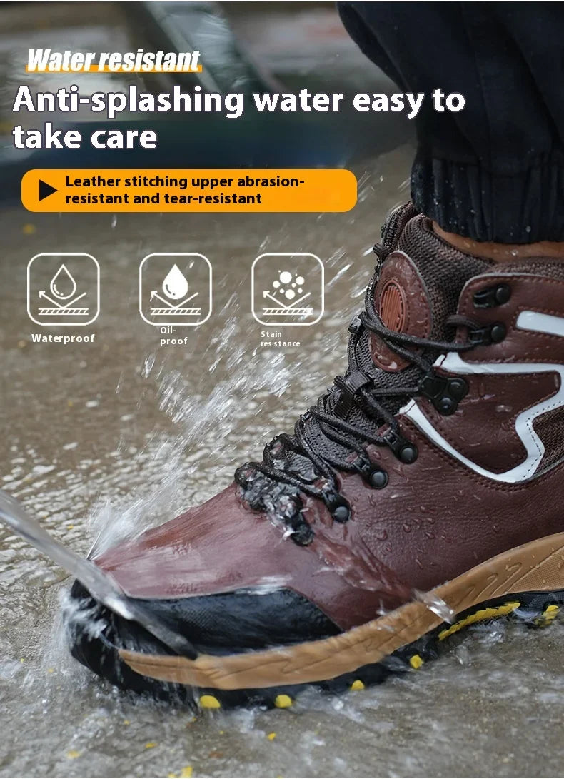 High Top Safety Shoes Men Steel Toe Work Shoes Men Women Work Safety Boots Anti Smash Safety Indestructible waterproof boots