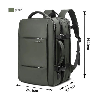 Business Backpack for Men Waterproof Anti-Theft 15.6” Laptop Backpack Casual Large Capacity Expandable Travel Bag Short Trip