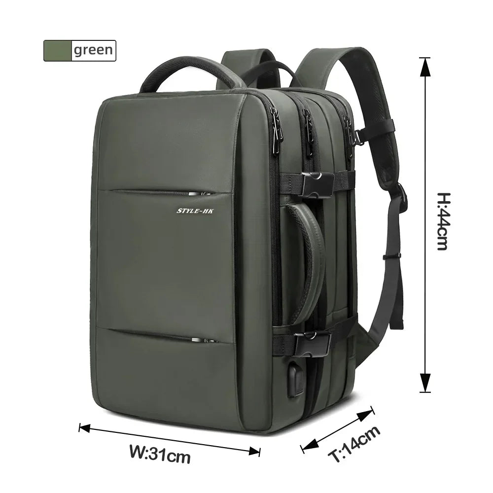 Business Backpack for Men Waterproof Anti-Theft 15.6” Laptop Backpack Casual Large Capacity Expandable Travel Bag Short Trip