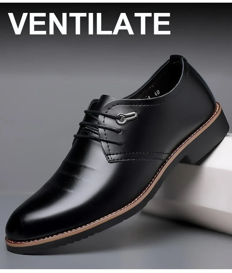 Mens Formal Business Oxford Shoes Classic Leather Dress Shoes for Wedding and Office