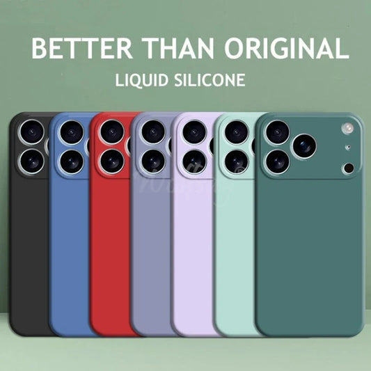 For iPhone 17 Pro Case Liquid Silicone Plain Rubber TPU Case For iPhone 17 Pro Cover Protector For iPhone 17 Air Pro Max Case