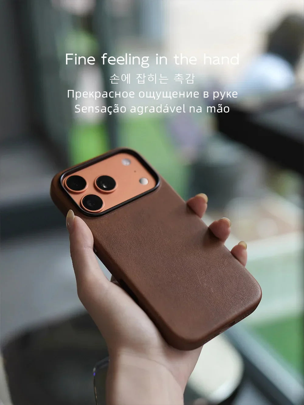 Magnetic Genuine Leather Case for iPhone 17 16 Pro Max 15 14 Compatible with MagSafe Nature Cowhide Retro Phone Cover