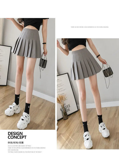 Mini Skirts Womens 2025 Summer Japanese School Pleated Skirts High Waist Kawaii Cute Pink Plaid Skirt Uniform Harajuku Jupe