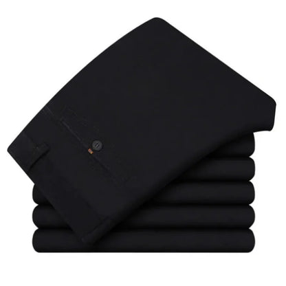 Men's Summer Thin Casual Suit Pants Autumn Thick 100% Cotton Stretch Classic Business Fashion Trousers Male Brand Clothes GOZBKF