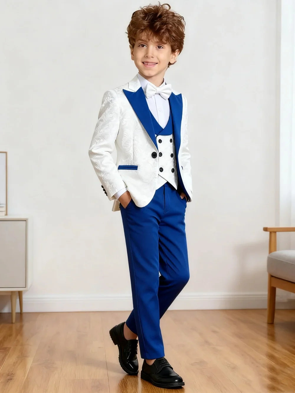 Trendy Boy Christmas Ceremony Suit Fashionable Kids Holiday Formal Outfit For Children Winter Celebration Attire