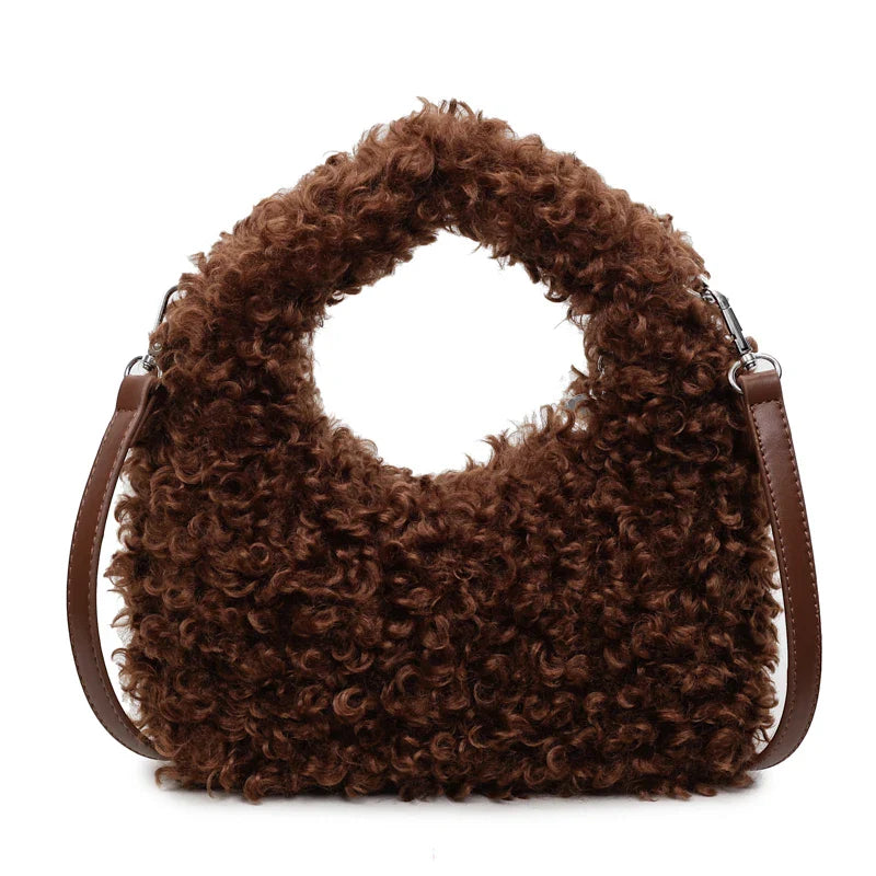 Plush Sweet Shoulder Bags for Women Cute Autumn and Winter 2025 New Versatile Fashion Large Capacity Women's Handbags