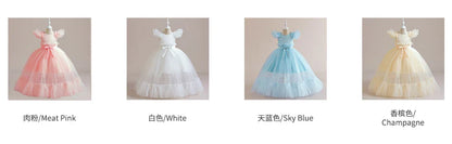 Summer Baptism Bridesmaids Girls Party Dresses Elegant Tulle Wedding Birthday Princess Prom Dress Girl First Communion Vestidos