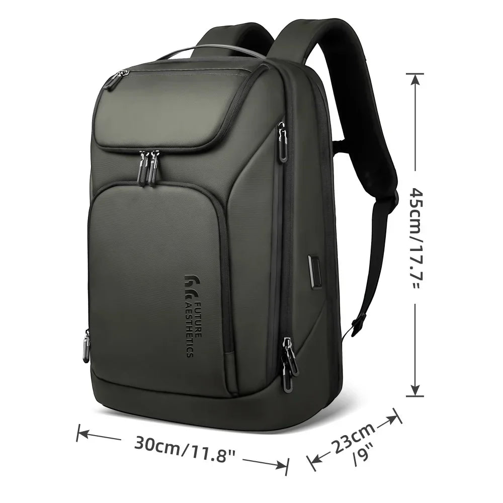 Business Backpack for Men Waterproof Travel 17.3" Laptop Backpack  High Capacity Multifunctional Pack USB Charging