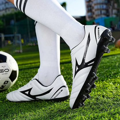 Men Football Boots Soccer Shoes Breathable Professional Turf Outdoor Non-slip Long Spikes Adult Ultralight Training Futsal