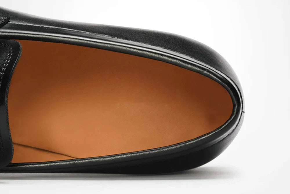 Mens Penny Loafers Elegant Wedding Party Full Grain Leather Casual Dress Shoes Brown Black Business Formal Shoes Moccasins