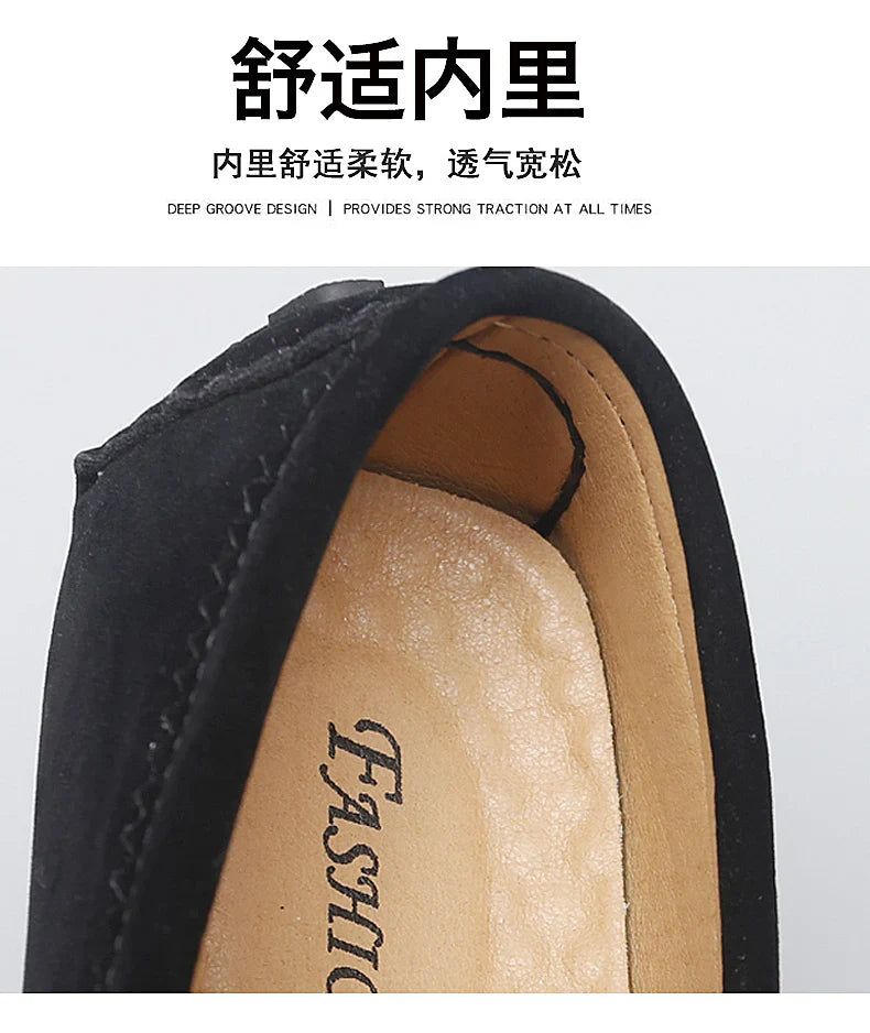 2025 New Beanie Shoes Men's Tassel Frosted Soft Sole Korean Style Easiest for Match Fashion Casual Shoes British Lazy Driving Trbottomy Shoes