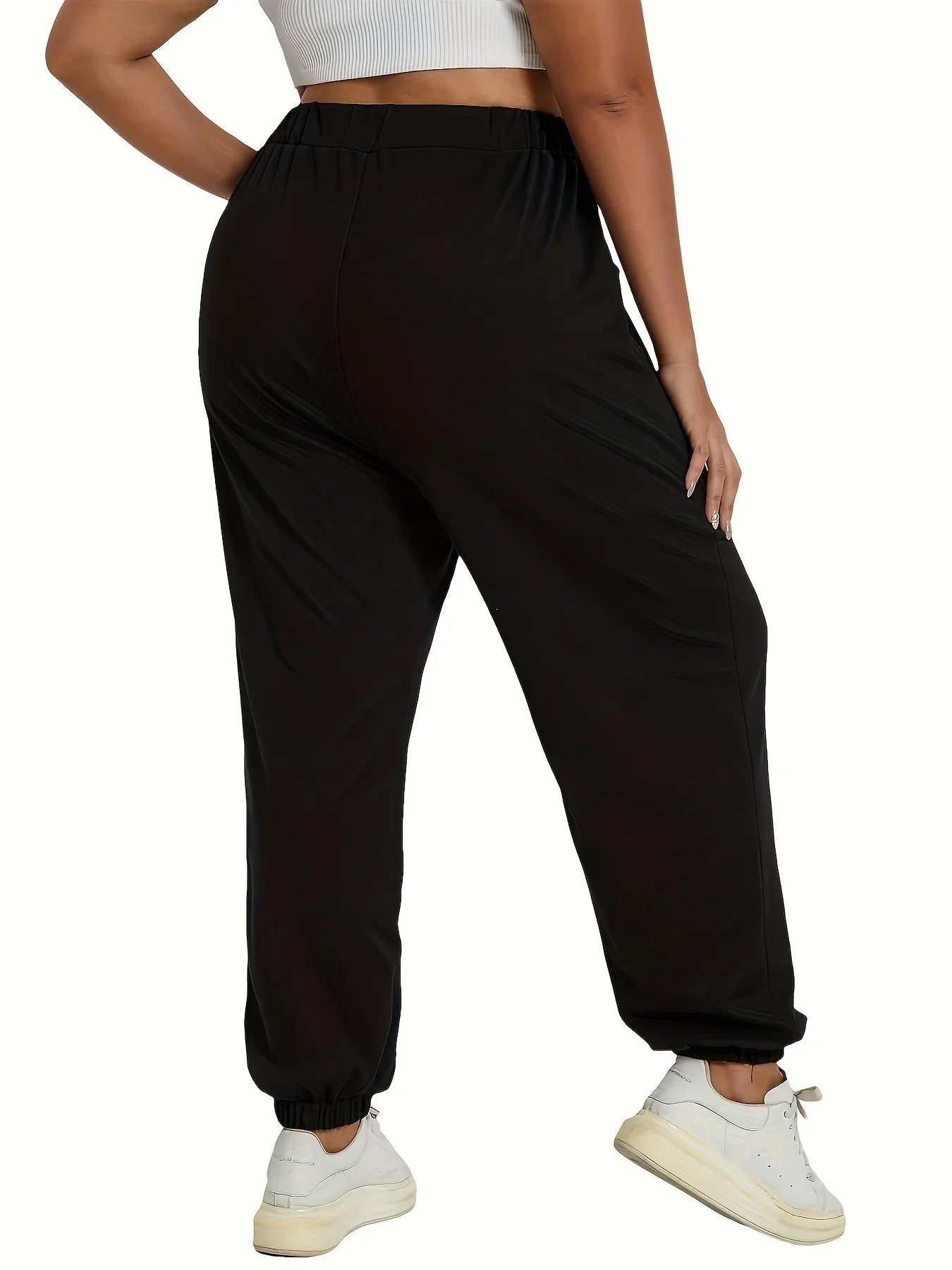 Women's plus size knitted fabric casual paragraph leggings