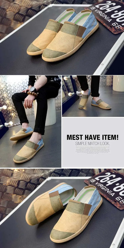 Fisherman's Shoes Fashion Flat Canvas Sneakers Slip On Men's Espadrilles Walking Casual Shoes For Men Loafers Summer