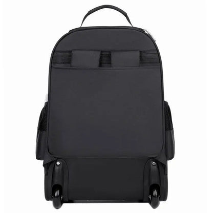 Large Capacity Travel Backpack With Wheels Hidden Pull Rod Waterproof Carry On Luggage Weekend Travel Bag For Men Business Trip