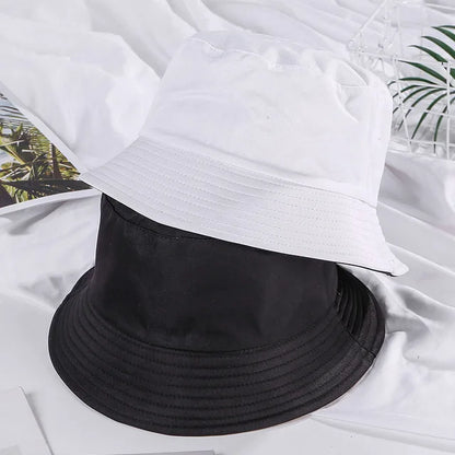 Double-sided Wearing Cap Solid Color Bucket Hat Men Women Sun Hat Reversible Fisherman Hat Summer Panama Cap Sun Fishing Gorros