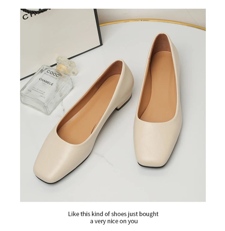 Spring Autumn Women Elegant Square Toe Low Heel Shallow Cut Single Shoes Casual Pumps Shoes for Women 35-41 Platform Shoes