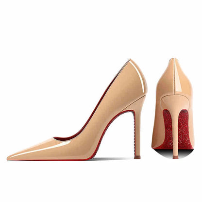 Women's heels 2025 New Luxury Brand Pumps Red Bottom Pointed Toe Rhinestone High Heels Elegant Stiletto Party Prom Ladies Shoes