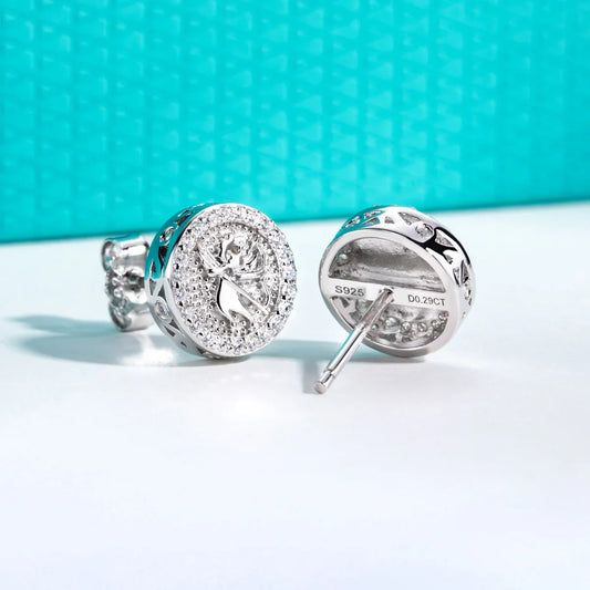 0.29cttw Iced Out Moissanite Stud Earrings 925 Sterling Silver Angel Earring New Age Hip Hop Jewelry for Men And Women