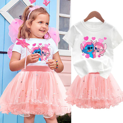 The Aristocats Marie Cat 2Pcs/Set Girl Dress Kid Birthday Clothes Party Princess Dress T-shirt+Tutu Skirt Summer Christmas Gift