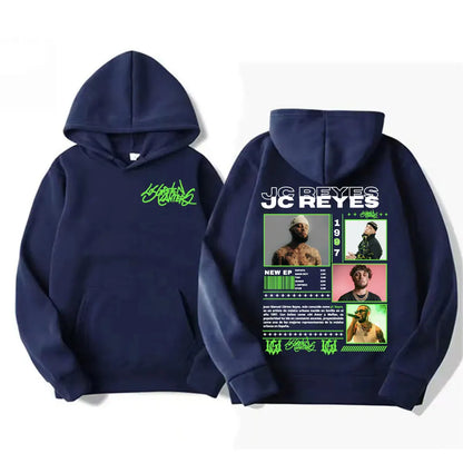 Rapper Jc Reyes Album Tour 2025 Double Sided Graphic Pullover Hoodies Men Women Harajuku Hip Hop Punk Fashion Sweatshirt Hoodie