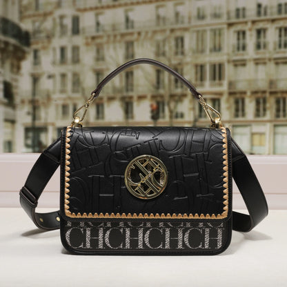 Solid Design Shoulder Bag Dark Letter Embossed Ladies Party Bag Exquisite Luxury Brand Fashion Design Handbag Classic