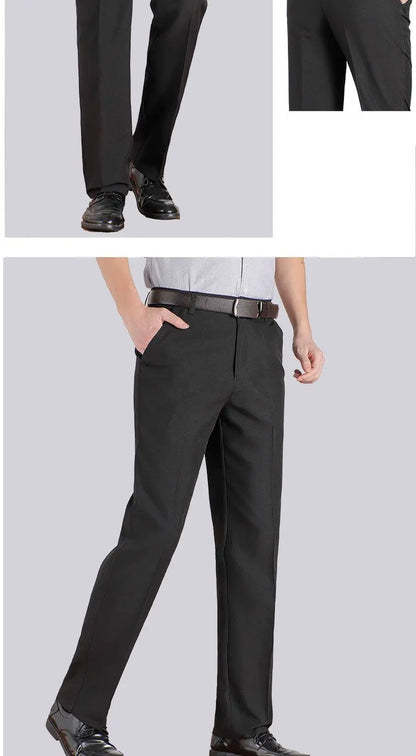 Big Plus Size Formal Pants Men's Bussiness Summer Thin Autumn Thick Black Blue Gray Stretch Loose Suit Office Trousers GOZBKF