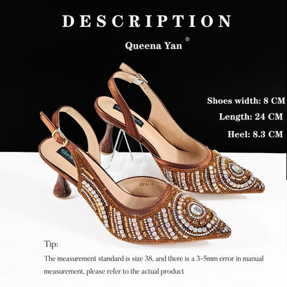 Newest INS Style Elegant High Heels Pointed-Toe Nigeria Popular Design African Ladies Shoes And Bag Set
