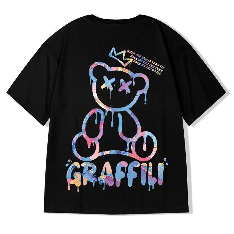 M-8XL Oversized Tshirts New Korean T-shirt Loose Summer Enlarged Round Neck Casual Couple Top Short Sleeve Men's Shirt