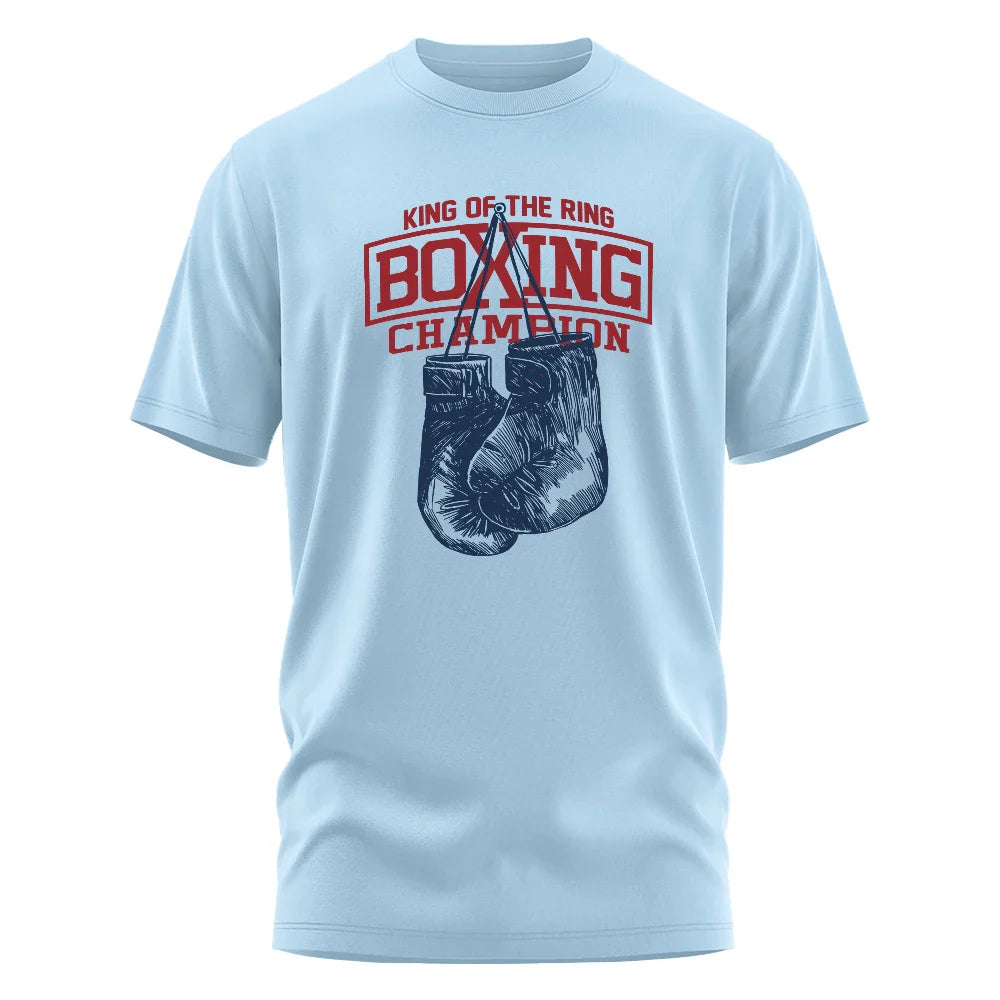 King of The Ring Boxing Champion Printed T Shirt for Men Women Vintage GYM Apparel Tops Tees