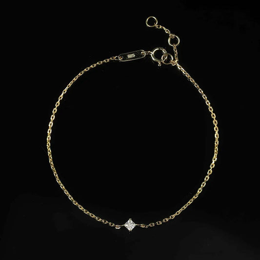 Trendy A Moissanite Bracelets for Women Letter Charm Adjustable Chain 100% 925 Sterling Silver Wedding Fine Jewelry Gifts