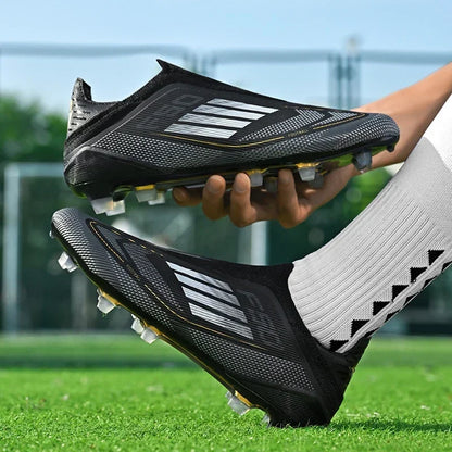 New Men Soccer Shoes Outdoor Sport Football Boots Training Breathable Match Boys Adult Cleats Non Slip Long Spikes Comfortable