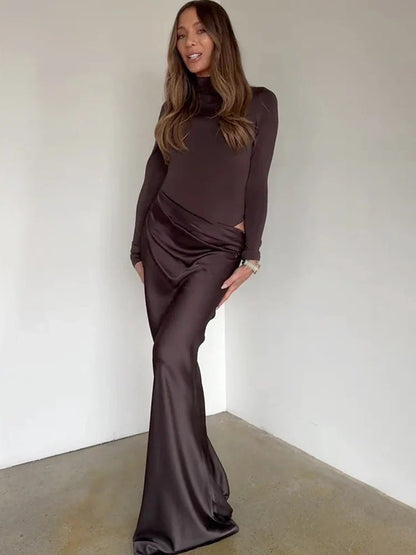 Satin Sexy Hollow Out Women Maxi Dress Black Sleeveless High Waist Dress Female Autumn Skinny Elegant Party Clubwear