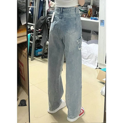 Blue Star Embroidered Jeans For Women