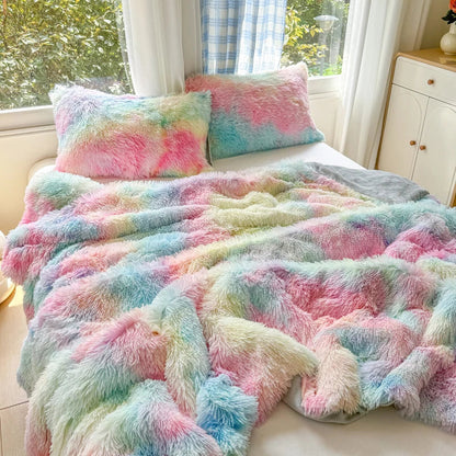 1Pc  Mink velvet fabric Colorful Soft Warm Sofa Throw Blankets Travel Blanket Warm Bedding All Season With zipper Duvet Covers