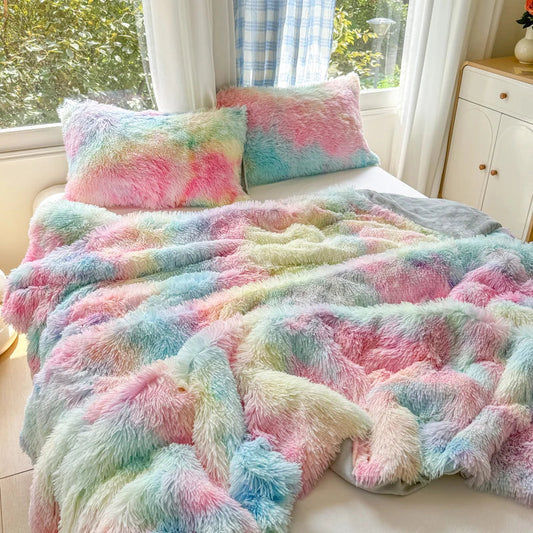 1Pc  Mink velvet fabric Colorful Soft Warm Sofa Throw Blankets Travel Blanket Warm Bedding All Season With zipper Duvet Covers