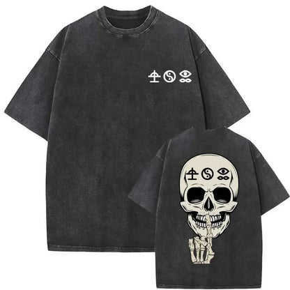 Short Sleeve Tee Anime Washed Vintage Graphic T-Shirt Man Women Cosplay Casual Tops 2026 Summer Y2k Streetwear
