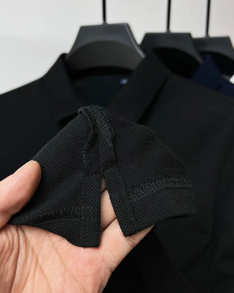 100% cotton breathable polo shirt short sleeve men's brand T-shirt 2023 summer high-end embroidery casual loose Paul shirt men's