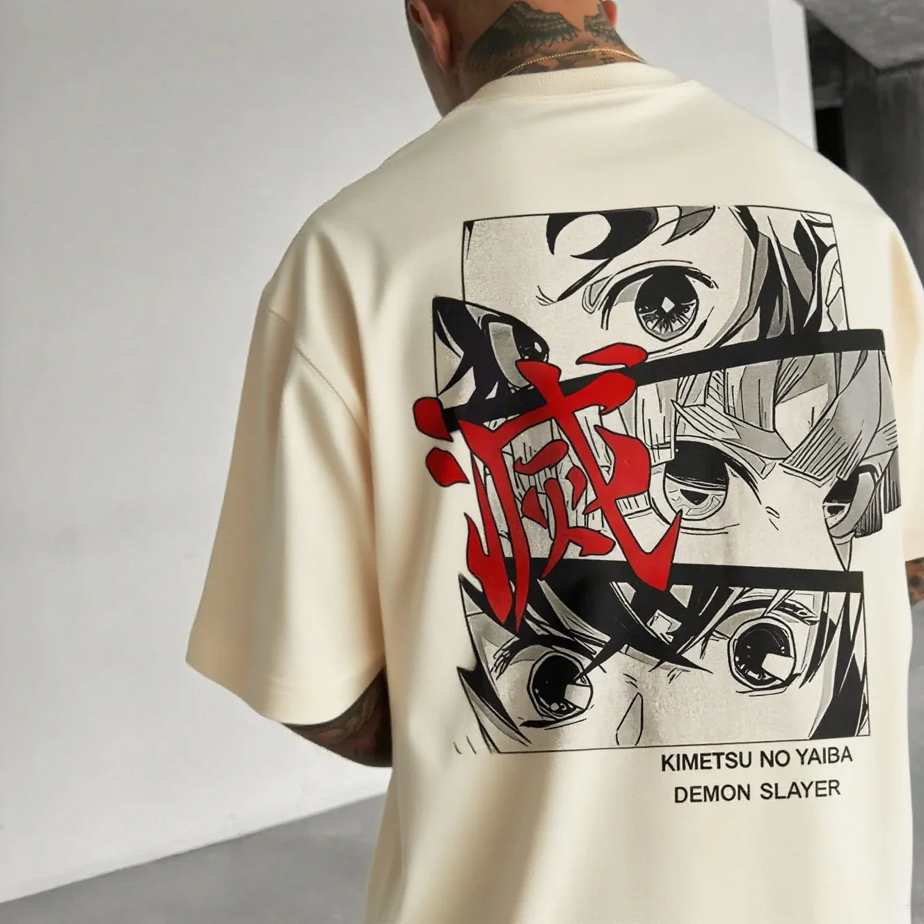 Oversized Men's T-shirt Demon Slayer Anime Print Summer trendy Women Short Sleeve Graphic Tee Streetwear Casual Tops Y2k Clothes