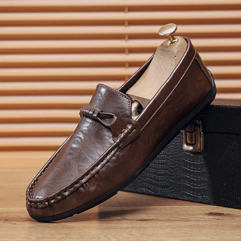 Summer men's loafers soft soled men's leather shoes comfortable driving shoes