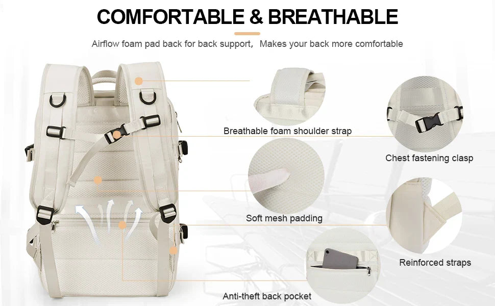 Travel Backpack for Women Expandable Weekender Hiking Laptop Backpack with USB Port Large Waterproof 40L Men's Backpack