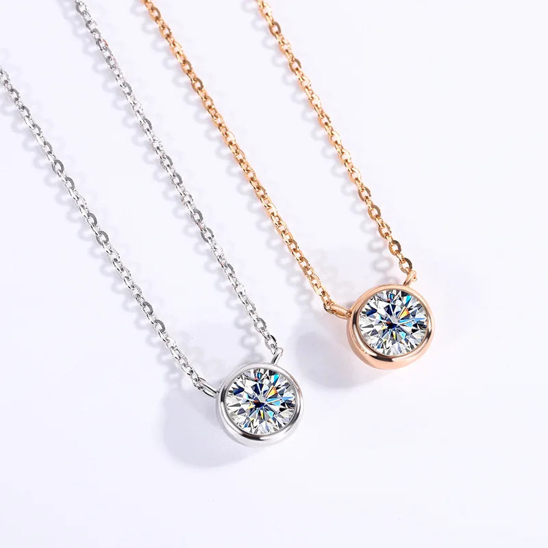 1CT 6.5MM Bubbles Screw Moissanite Stud Earrings for Women Sparkling Wedding 925 Sterling Silver Rose Gold Color Earring