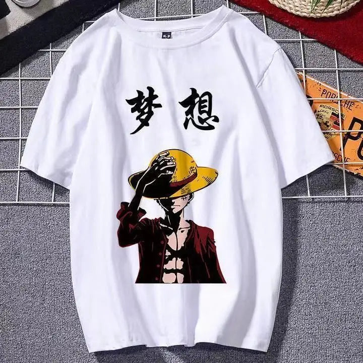 ONE T-shirt Luffy Sauron Tide Brand Peripheral Clothes Men's and Women's Summer Loose Short-sleeved Sports and Leisure Top PIECE
