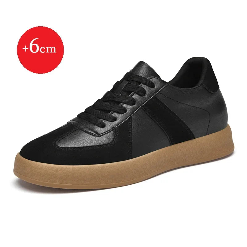 Invisible Height-Increasing Shoes 8cm German Training Shoes for Men, Summer Breathable Casual Sneakers, Genuine Leather Retro Versatile Forrest Gump Shoes 6cm