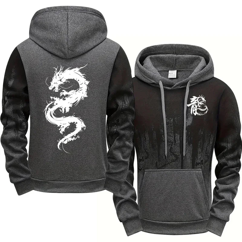 Fashion Men Single Piece Sweatshirts Sweatpants Versatile Men's Tracksuit Casual Comfort Daily Sports Simple Splashed Ink Hoodie