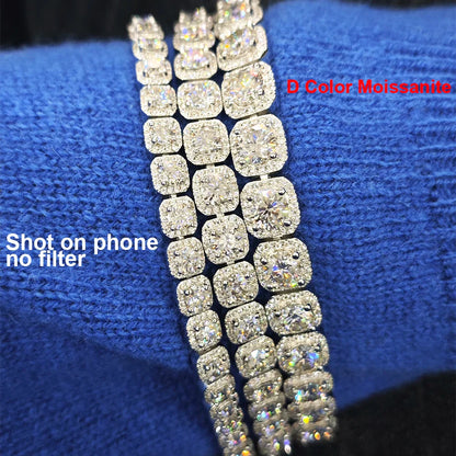 Luxury Full Moissanite Bracelets S925 Silver GRA Certified Lab Diamond Hand Chain for Women Men Wedding Fine Jewelry Gifts