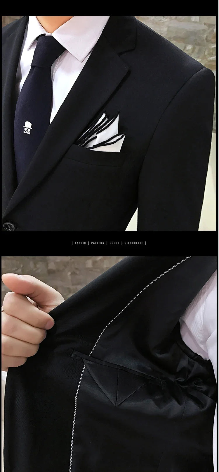 Suit (Blazer+vest+pants) Men's Fashion Business Korean Version of Solid Color Slim-fit Wedding Professional Gentleman Dress 6XL