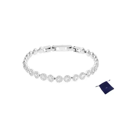 High Quality Women's Classic Happiness Diamond Round Crystal Necklace Set S925 Silver Gorgeous Una Angelic Series Jewelry Set